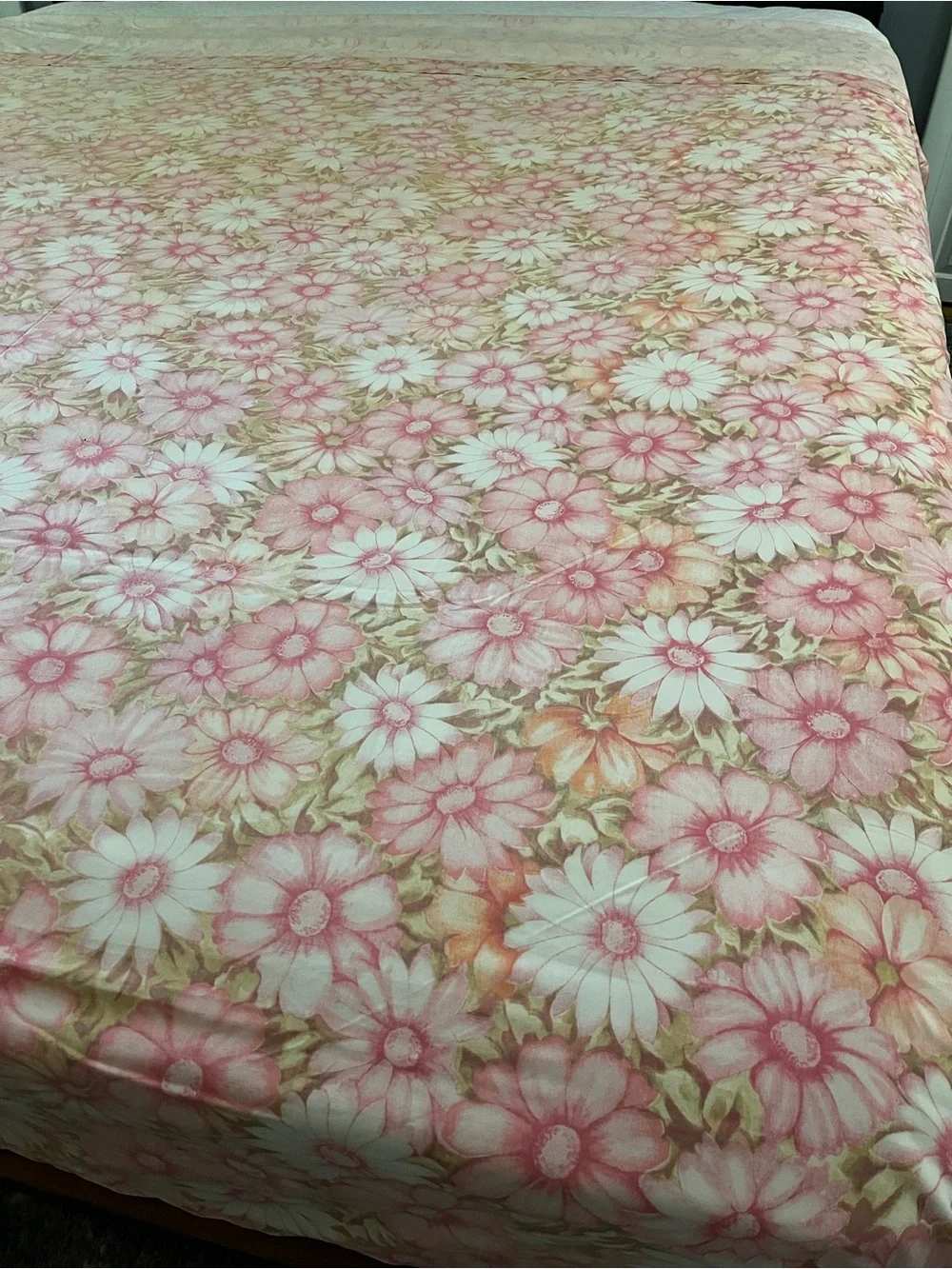 Vintage Cannon Monticello Floral Cotton flat top sheet percale